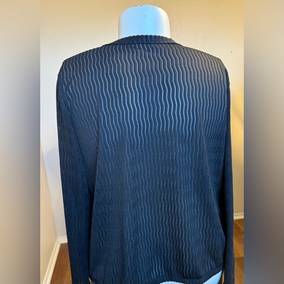 Sheer Ribbed Textured Open Front Cardigan Size 2X - Picture 4 of 6